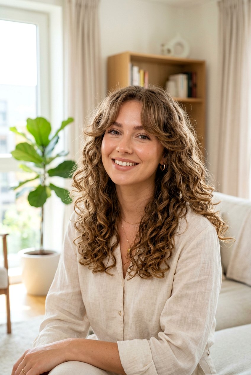 Soft Curls With Curtain Bangs - 20 soft curls hairstyles - 20 soft curls hairstyles