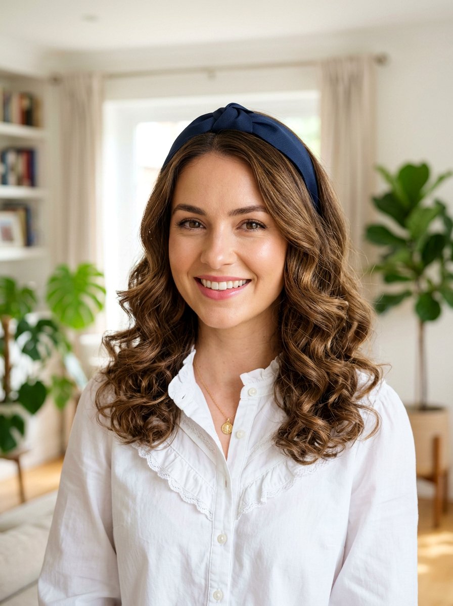 Soft Curls With Headband - 20 soft glam hairstyle for long straight hair - 20 soft glam hairstyle for long straight hair