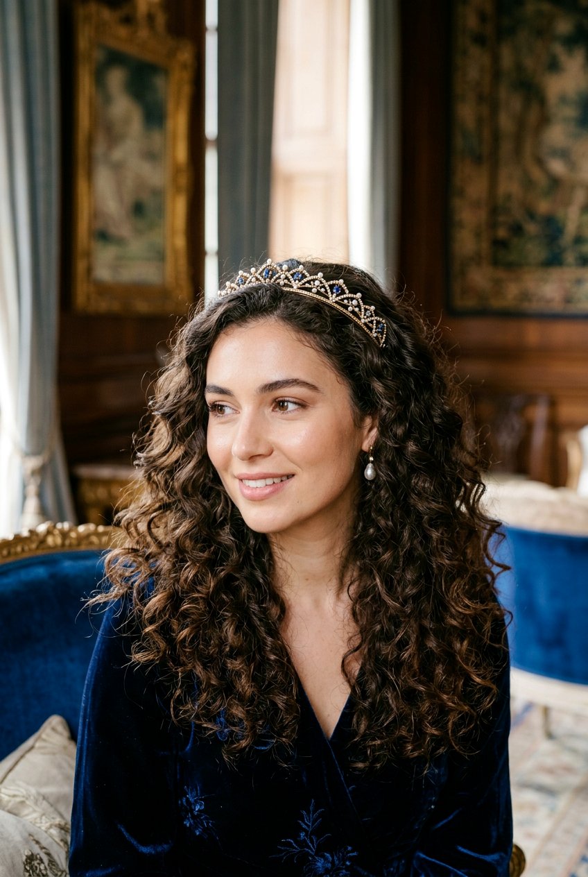 Soft Curls With Headband - 20 pageant hairstyle with soft curls - 20 pageant hairstyle with soft curls