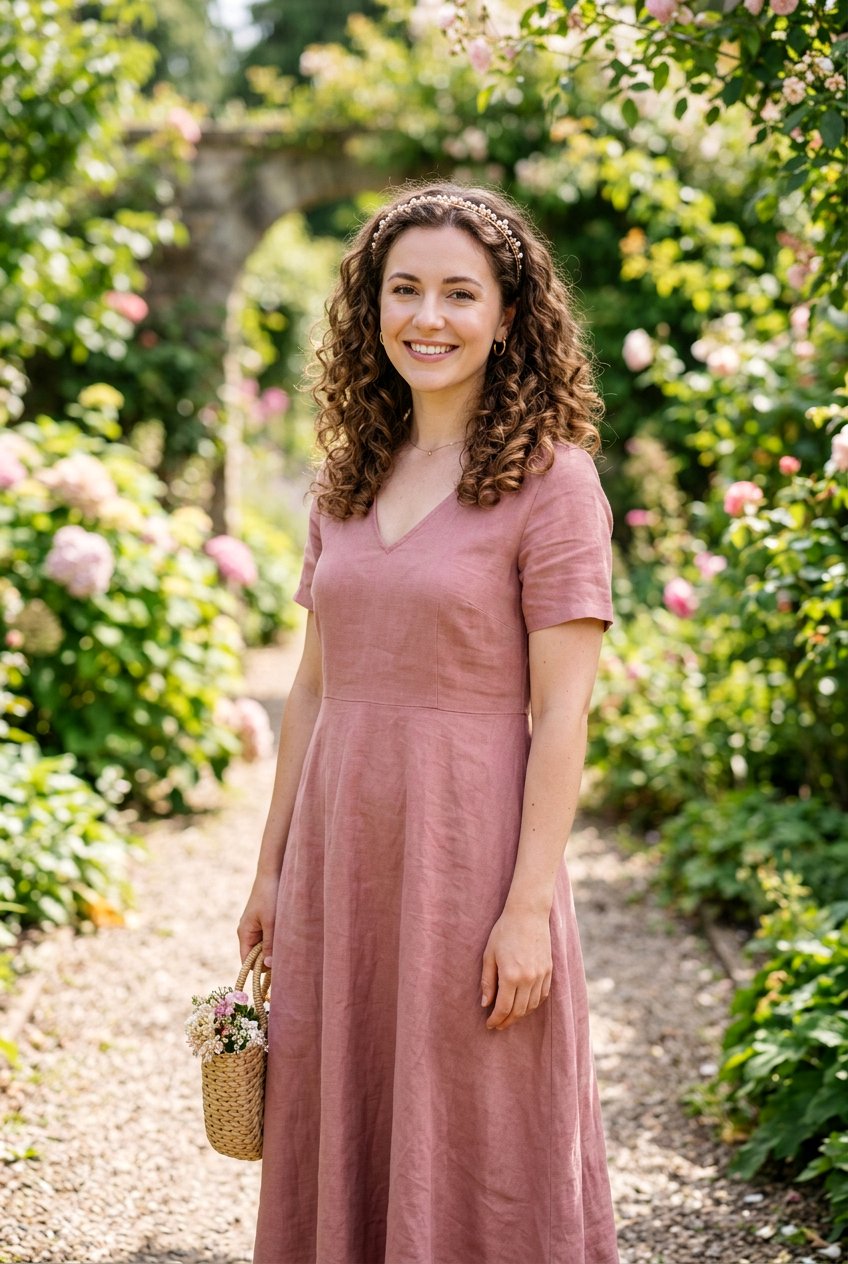 Soft Curls With Thin Headband - 20 soft curls for wedding guest hair - 20 soft curls for wedding guest hair