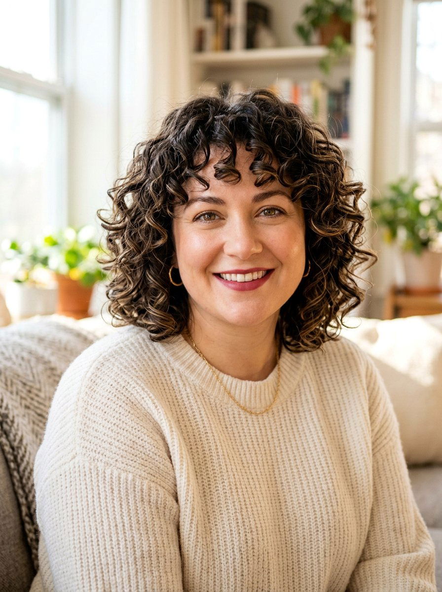 Soft Curly Bob for Apple Face - 20 flattering haircut for apple face women - 20 flattering haircut for apple face women