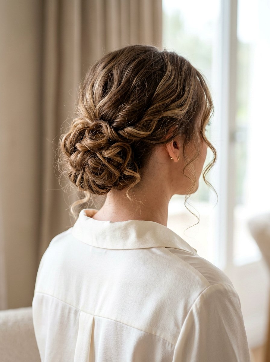 Soft Curly Chignon - 20 date night hairstyle with romantic curls - 20 date night hairstyle with romantic curls