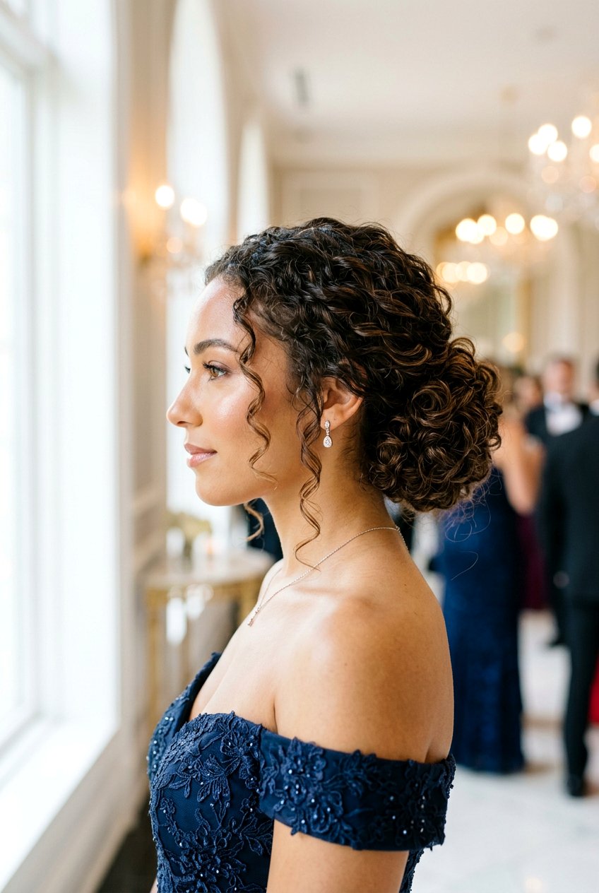 Soft Curly Low Chignon - 20 soft curls for wedding guest hair - 20 soft curls for wedding guest hair