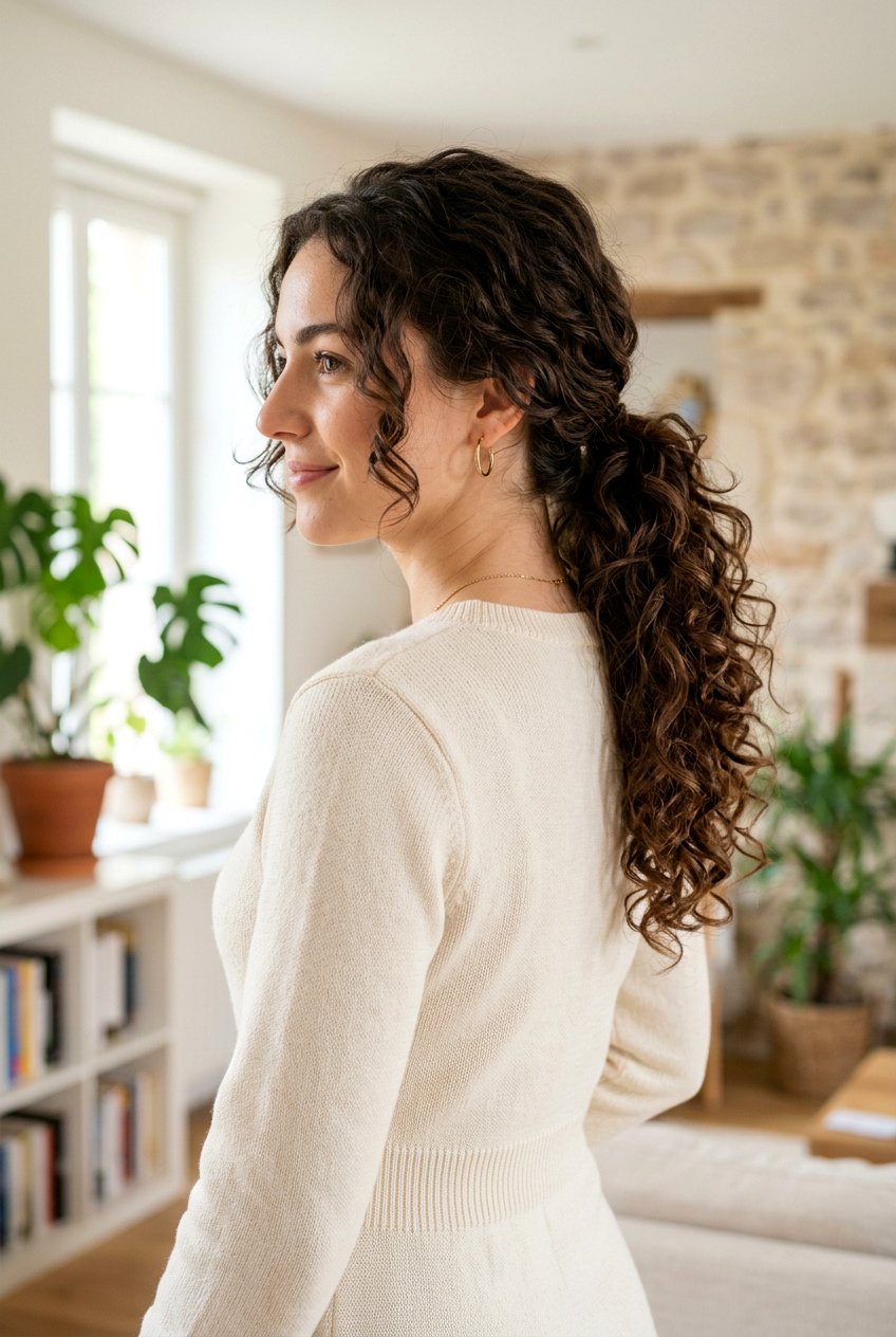 Soft Curly Low Ponytail - 20 soft curls for wedding guest hair - 20 soft curls for wedding guest hair