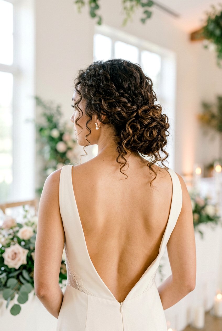 Soft Curly Low Side Bun - 20 soft curls for wedding guest hair - 20 soft curls for wedding guest hair