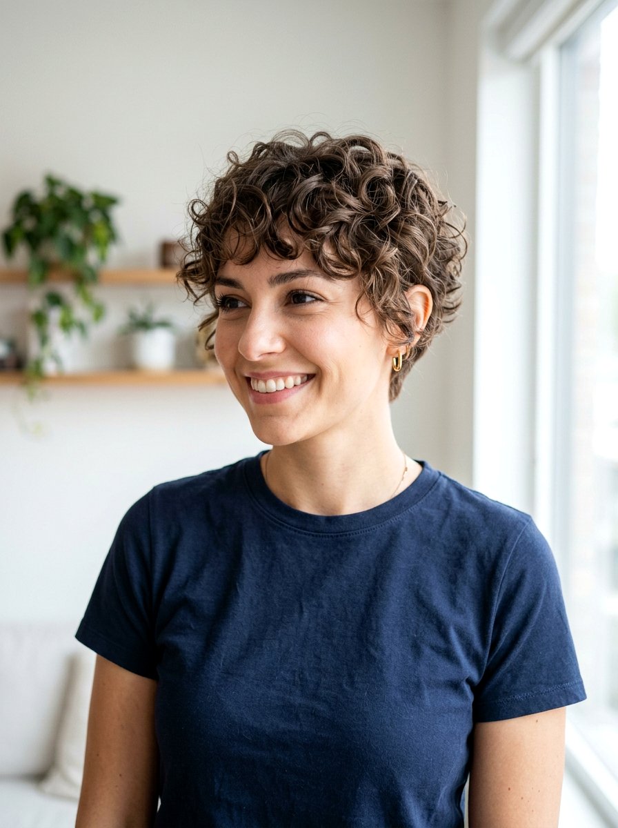 Soft Curly Pixie Cut - 20 cute hairstyle for brunch with friends - 20 cute hairstyle for brunch with friends