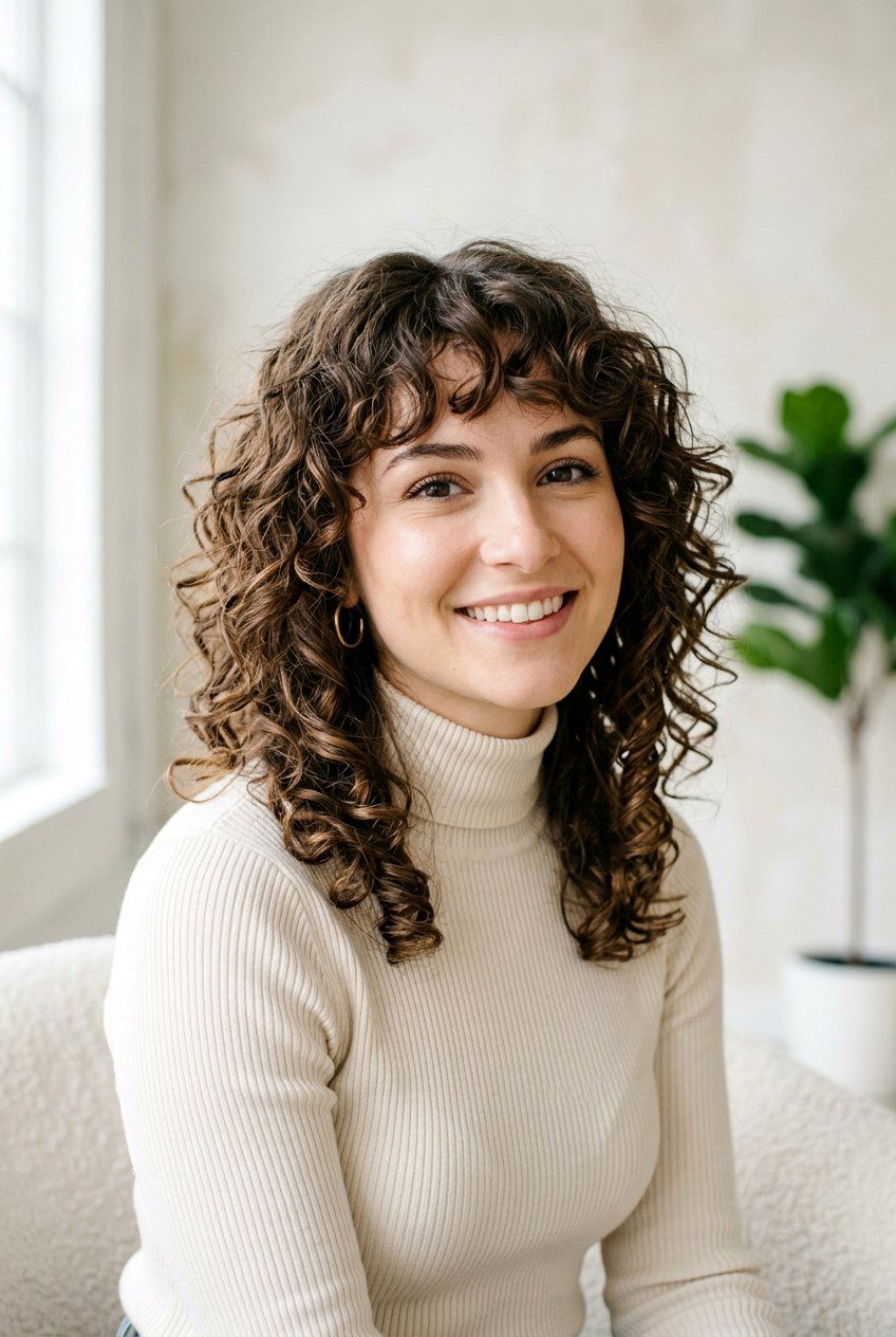 Soft Curly Shag For Heart Shaped Face - 20 curly haircut for heart shaped face - 20 curly haircut for heart shaped face