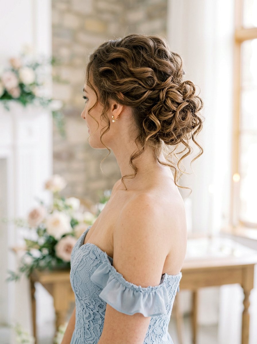 Soft Curly Updo - 20 soft glam hairstyle for wedding guest - 20 soft glam hairstyle for wedding guest