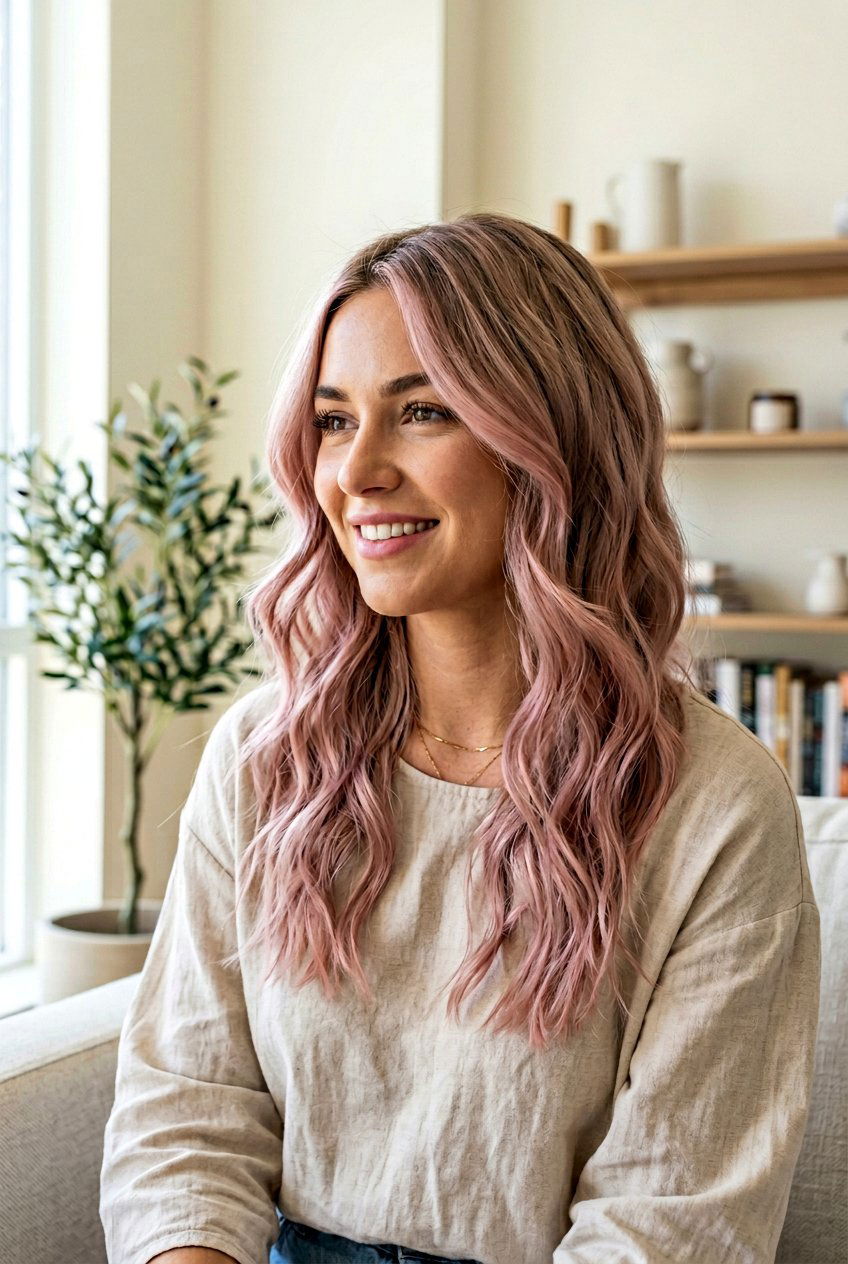 Soft Dusty Pink Balayage On Beige Blonde - 20 dusty pink balayage on blonde hair - 20 dusty pink balayage on blonde hair