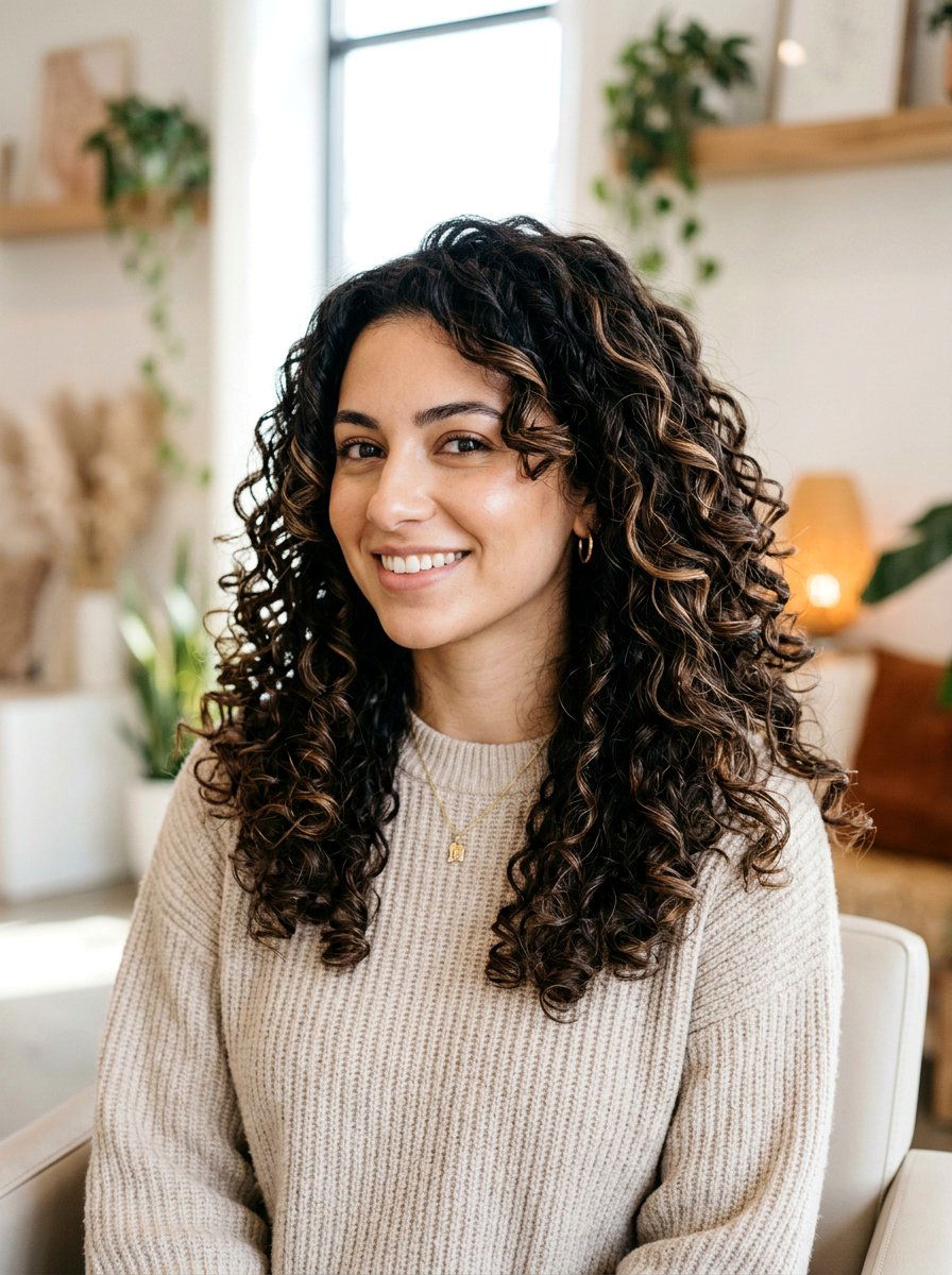 Soft Espresso Balayage On Curly Brunette Hair - 20 soft espresso balayage for brunettes - 20 soft espresso balayage for brunettes