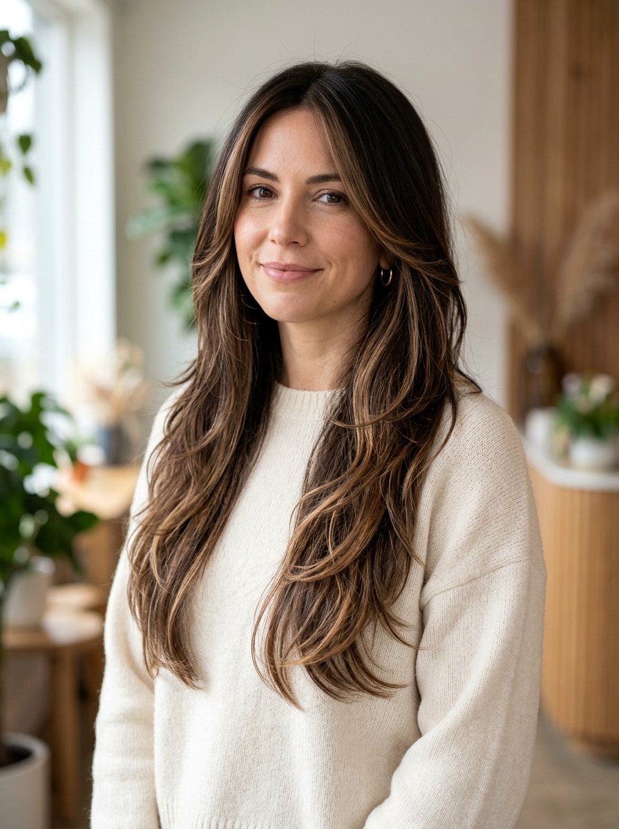 Soft Espresso Balayage On Layered Brunette Hair - 20 soft espresso balayage for brunettes - 20 soft espresso balayage for brunettes