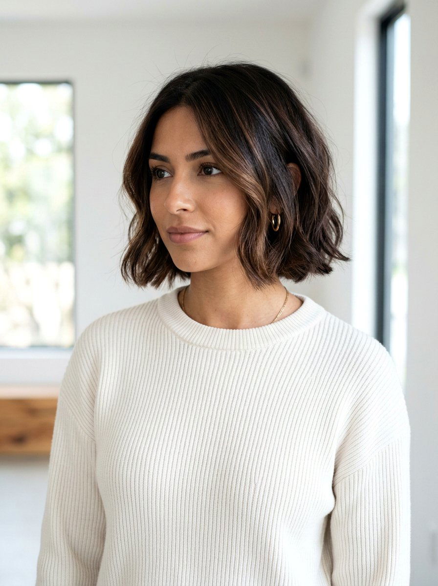 Soft Espresso Balayage On Short Brunette Bob - 20 soft espresso balayage for brunettes - 20 soft espresso balayage for brunettes