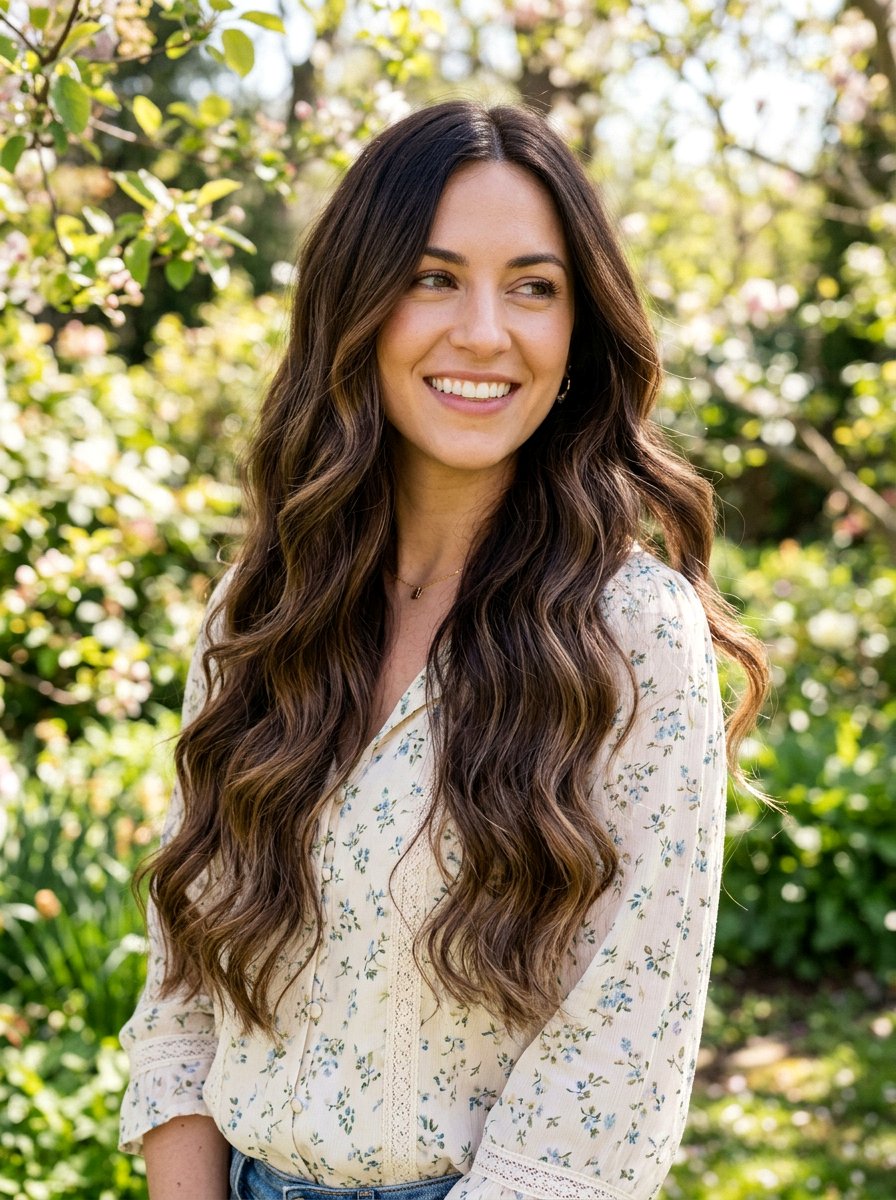 Soft Espresso Balayage On Wavy Brunette Hair - 20 soft espresso balayage for brunettes - 20 soft espresso balayage for brunettes