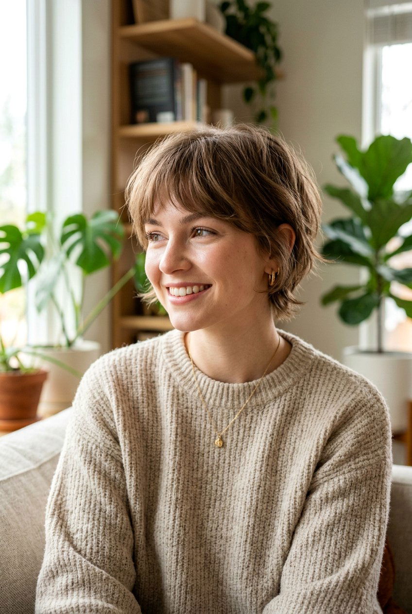 Soft Girl Bixie Cut With Soft Texture - 20 soft girl hairstyles - 20 soft girl hairstyles