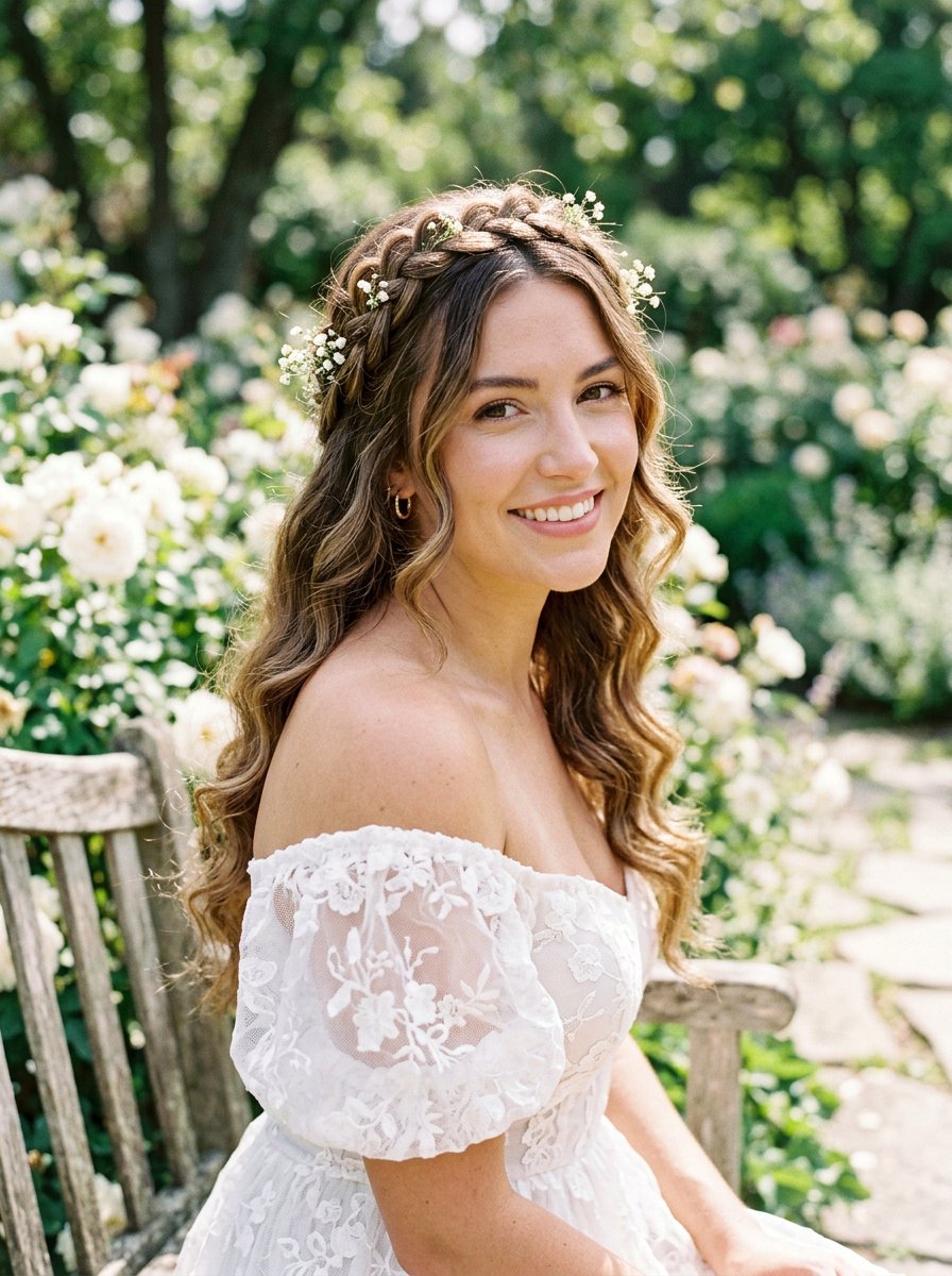 Soft Girl Curls With Braided Crown - 20 soft girl curls hairstyle - 20 soft girl curls hairstyle