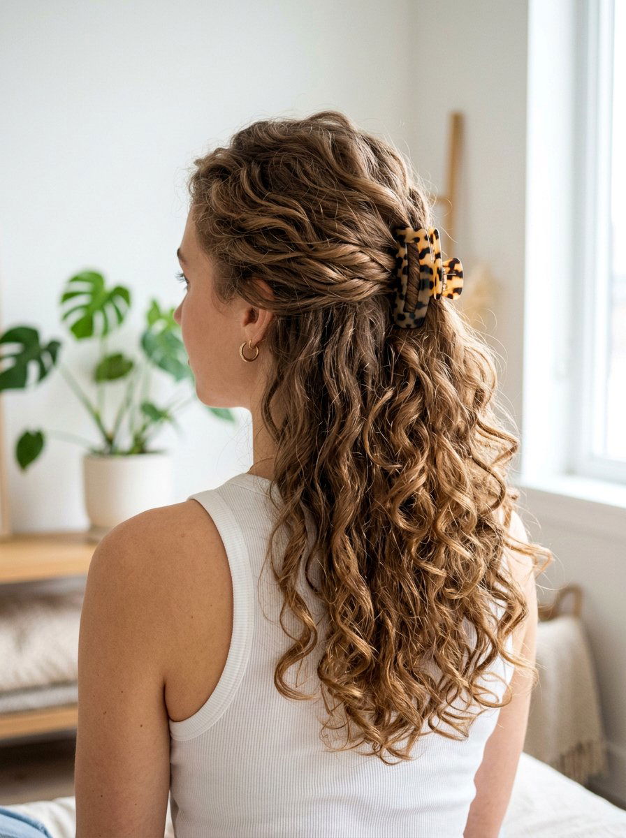 Soft Girl Curls With Claw Clip - 20 soft girl curls hairstyle - 20 soft girl curls hairstyle