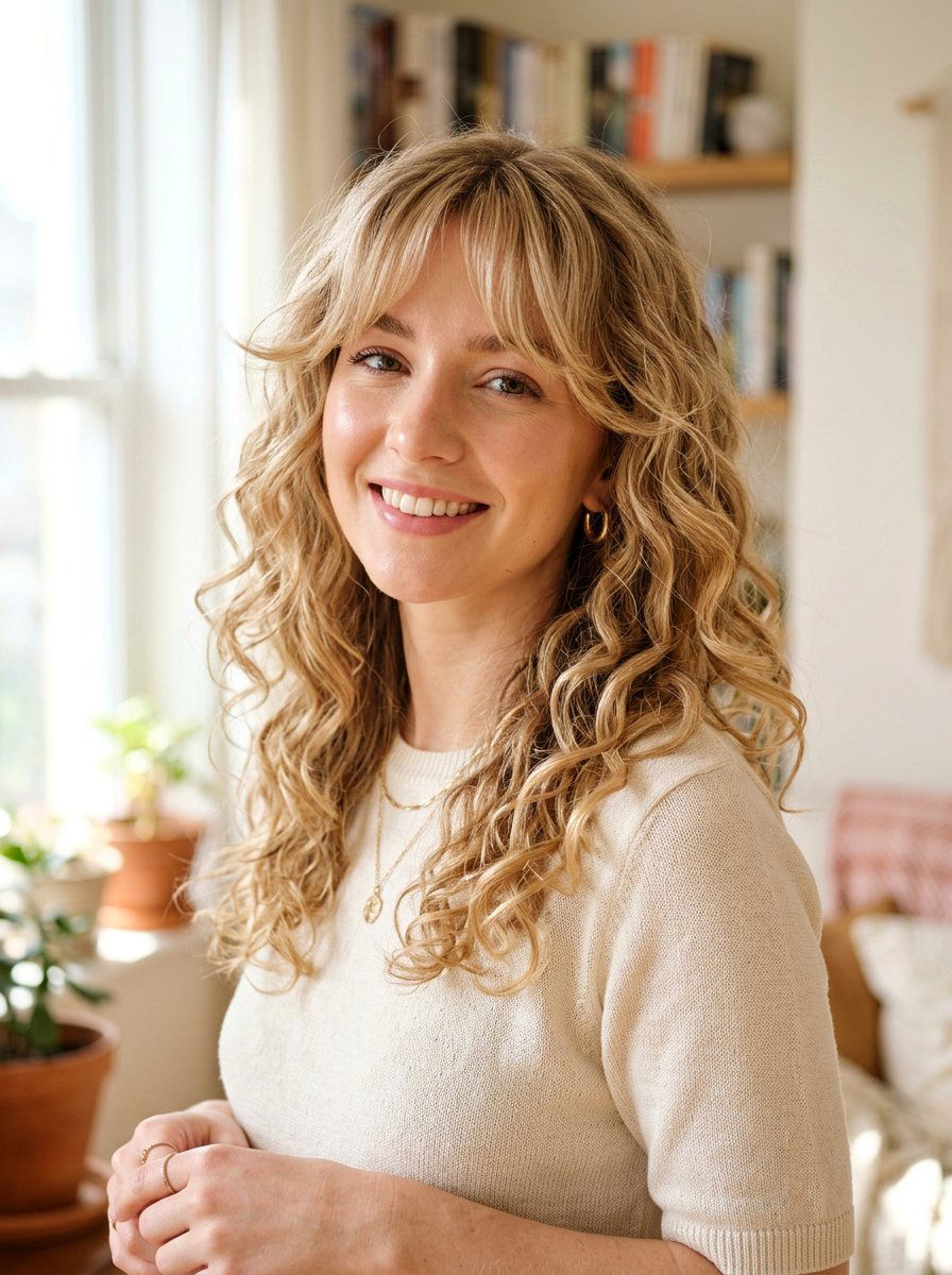 Soft Girl Curls With Curtain Bangs - 20 soft girl curls hairstyle - 20 soft girl curls hairstyle