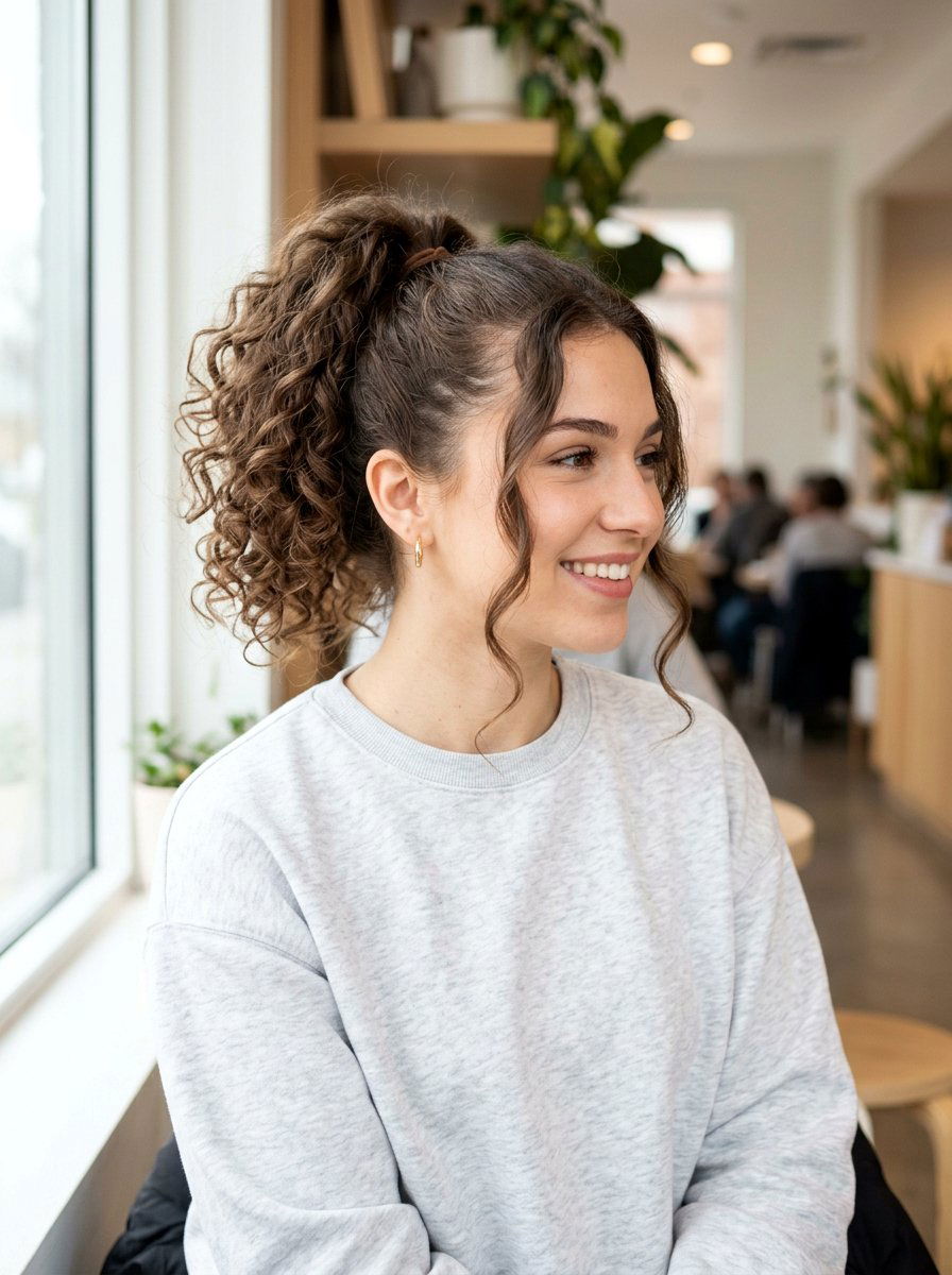 Soft Girl Curls With High Ponytail - 20 soft girl curls hairstyle - 20 soft girl curls hairstyle