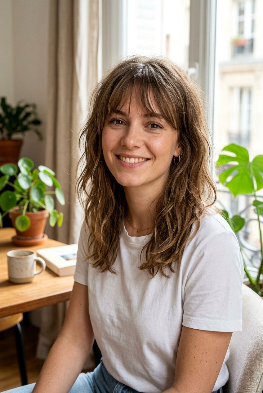 Soft Girl French Girl Hair With Piecey Bangs - 20 soft girl hairstyles - 20 soft girl hairstyles