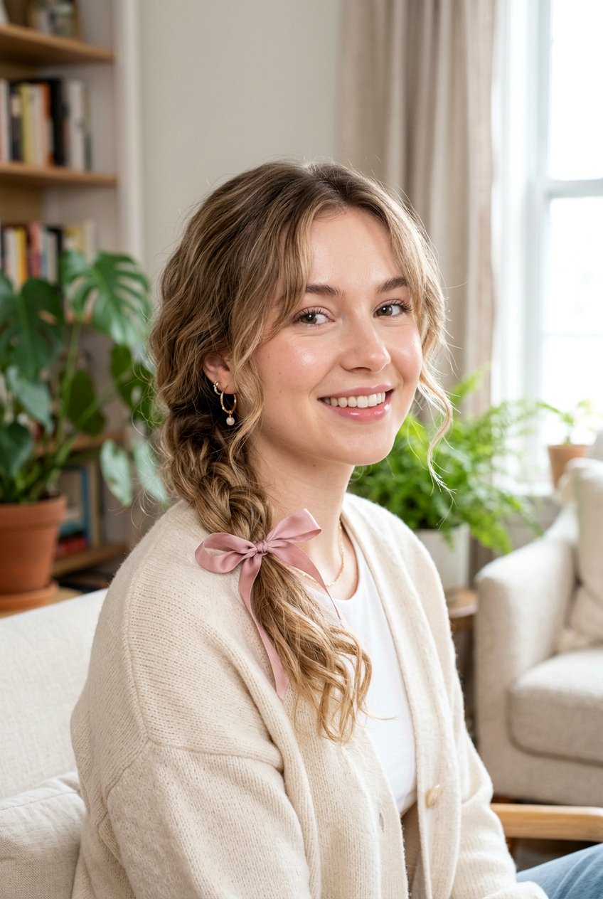 Soft Girl Low Braided Ponytail - 20 soft girl hairstyles - 20 soft girl hairstyles