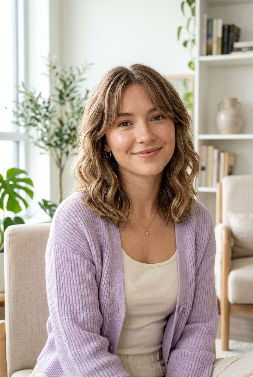 Soft Girl Wavy Lob With Curtain Fringe - 20 soft girl hairstyles - 20 soft girl hairstyles