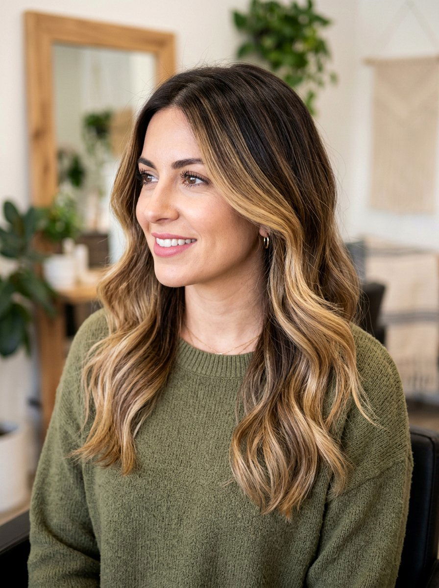 Soft Gold Blonde Balayage on Dark Brown Base - 20 soft gold blonde balayage - 20 soft gold blonde balayage