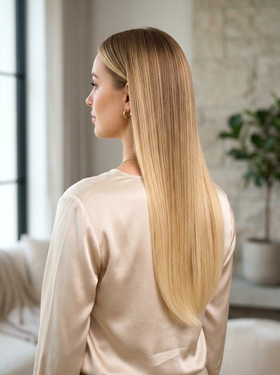 Soft Gold Blonde Balayage on Straight Hair - 20 soft gold blonde balayage - 20 soft gold blonde balayage