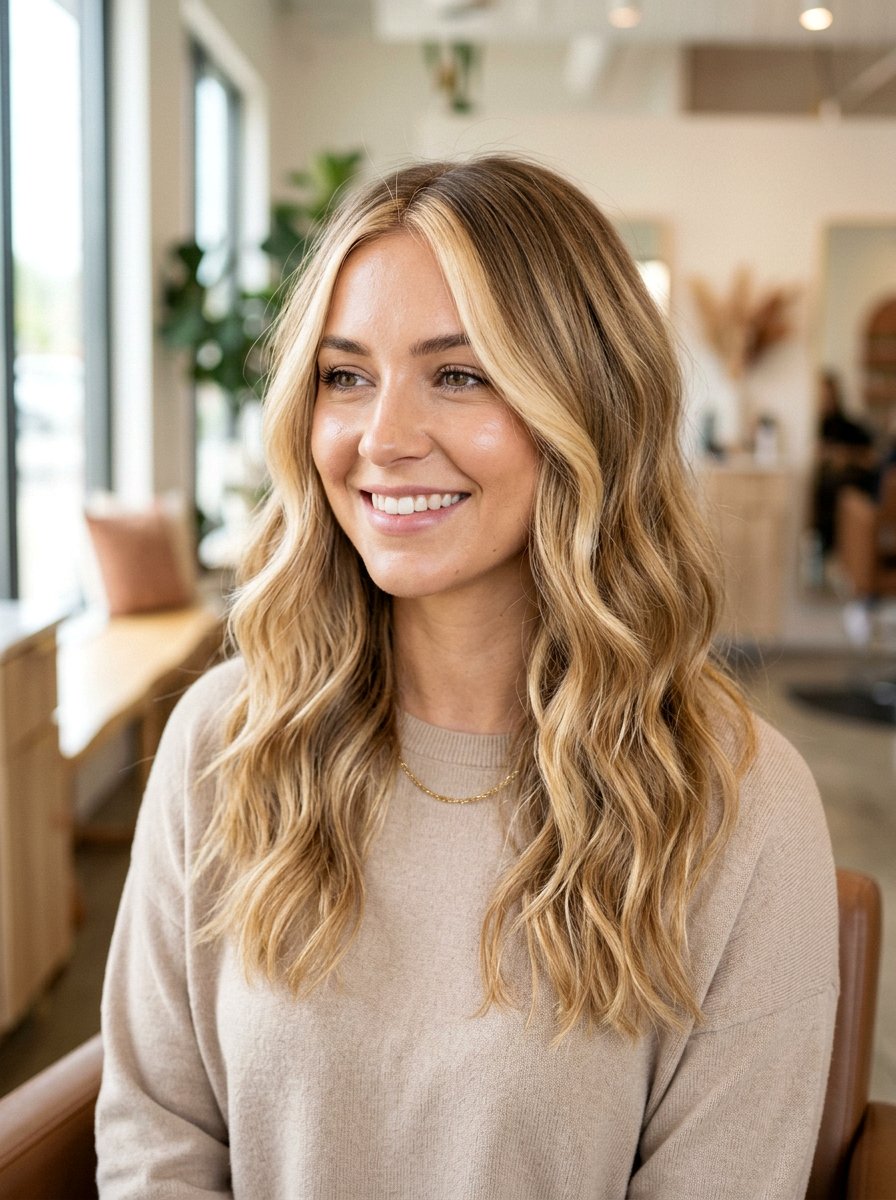 Soft Gold Blonde Balayage with Face Framing Money Piece - 20 soft gold blonde balayage - 20 soft gold blonde balayage