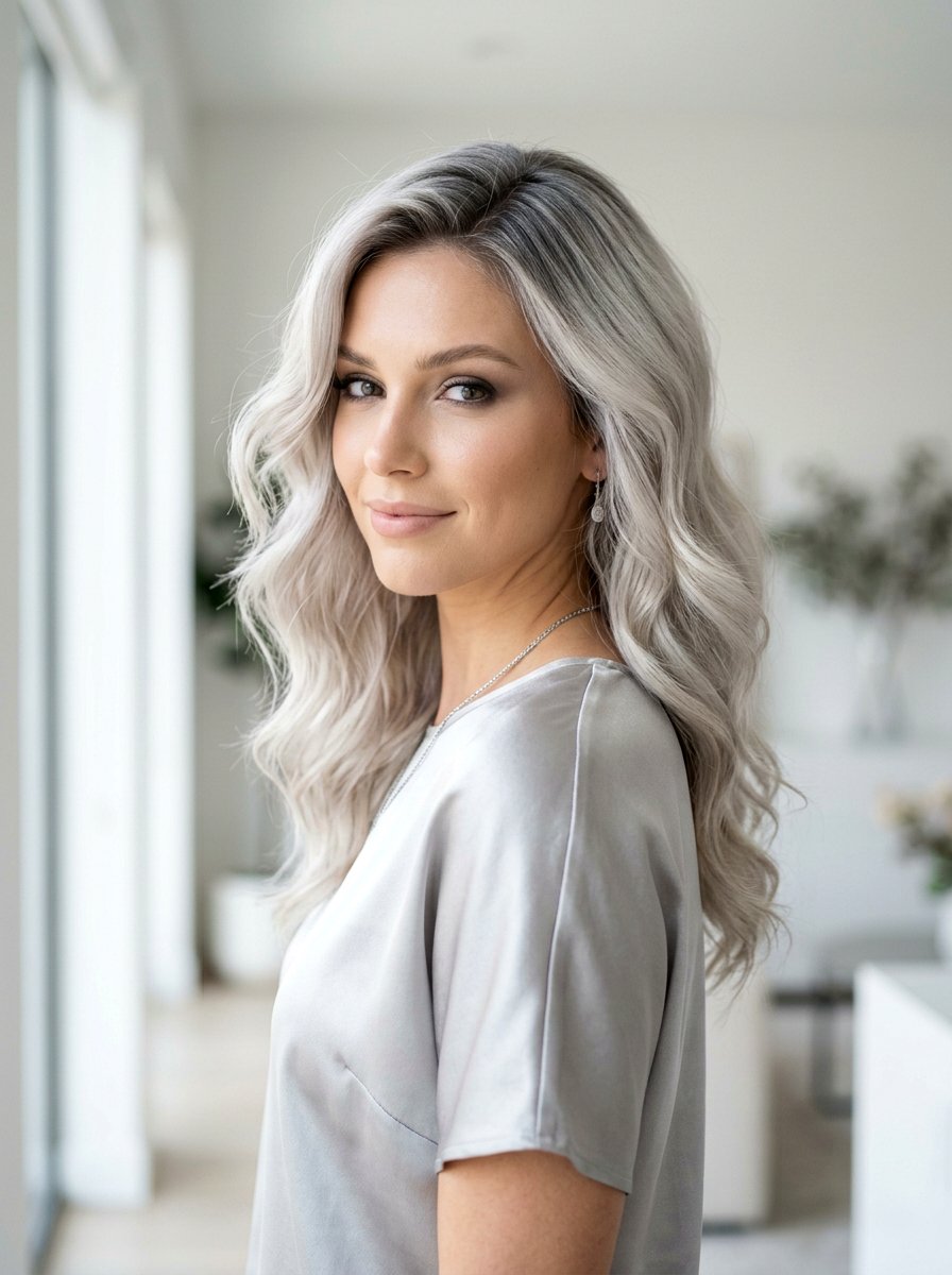 Soft Gray Root Shadow On Silver Blonde Hair - 20 root shadow ideas for blonde hair - 20 root shadow ideas for blonde hair