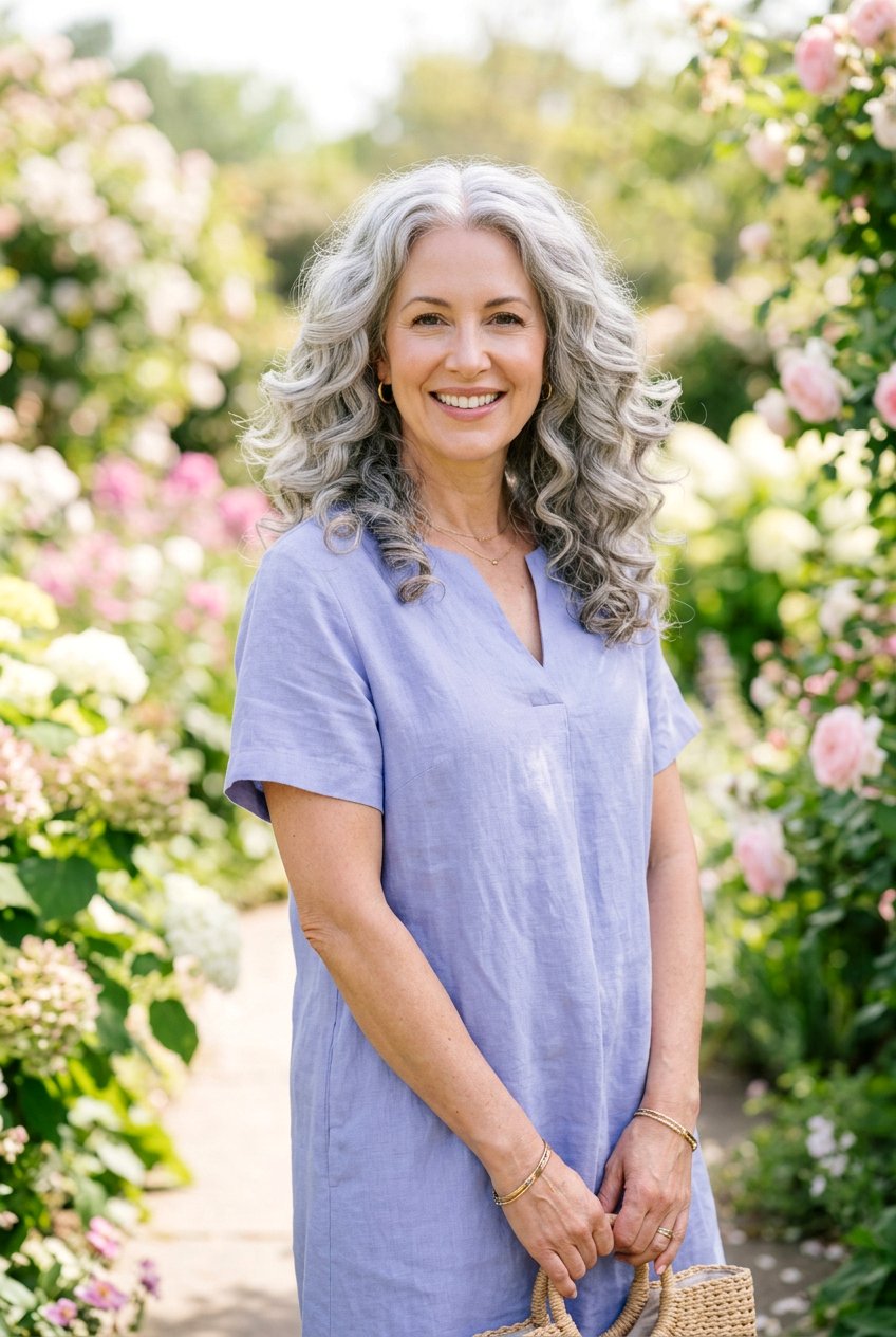 Soft Gray Waves - 20 naturally gray wedding guest hairstyle - 20 naturally gray wedding guest hairstyle