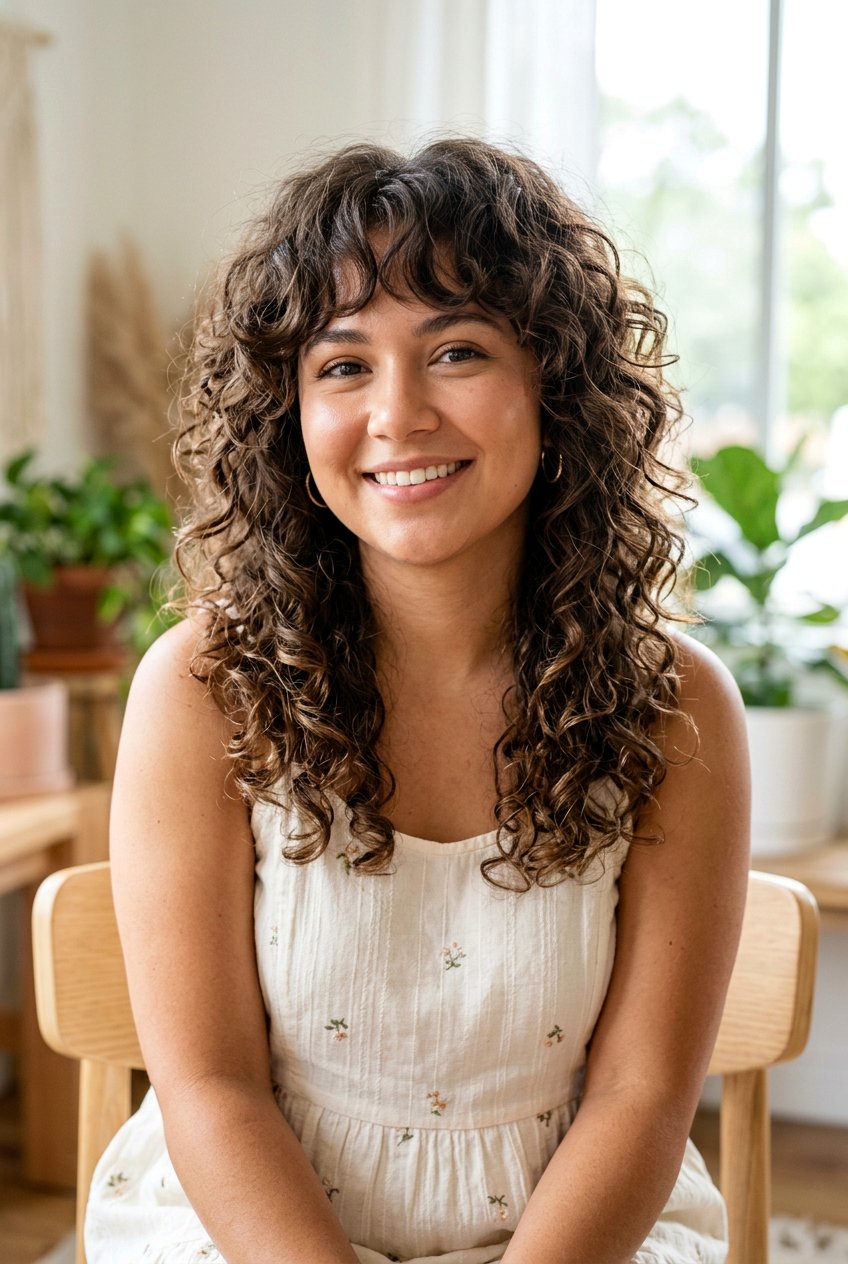 Soft Layered Curly Wolf Cut For Round Face - 20 curly wolf cut for round face - 20 curly wolf cut for round face