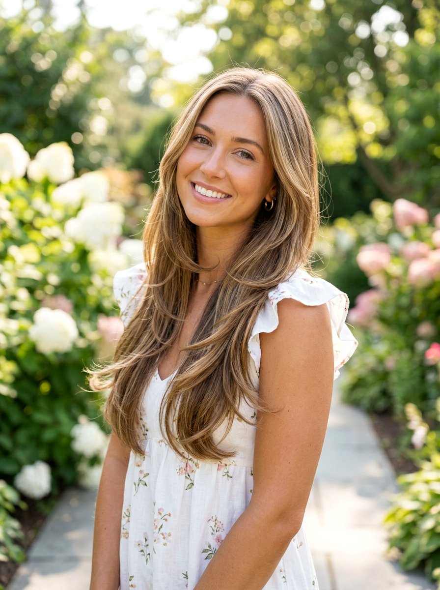 Soft Layered Long Hair - 20 hairstyle to balance broad shoulders women - 20 hairstyle to balance broad shoulders women