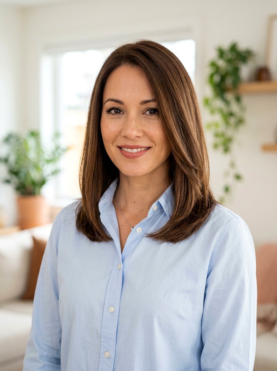 Soft Layered Straight Shoulder Length Lob - 20 layered straight shoulder length haircut - 20 layered straight shoulder length haircut