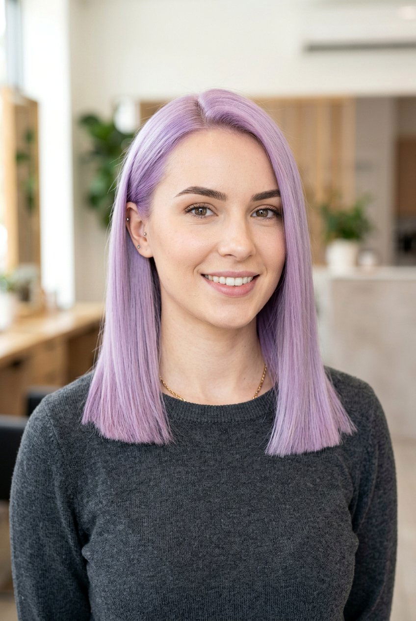 Soft Lilac Blunt Cut - 20 pastel purple hair - 20 pastel purple hair