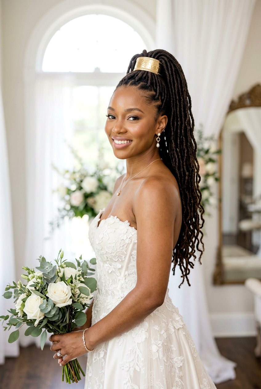 Soft Loc Bridal Ponytail - 20 bridal loc ponytail hairstyle - 20 bridal loc ponytail hairstyle