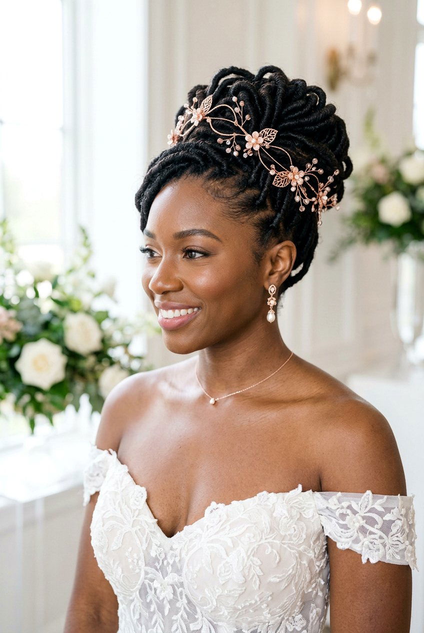 Soft Locs Bridal Updo - 20 bridal faux loc updo - 20 bridal faux loc updo