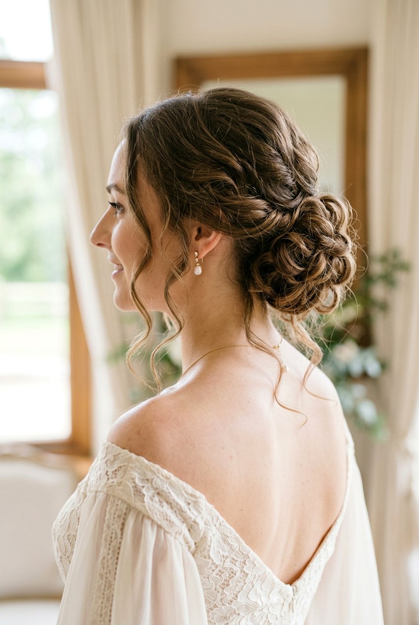Soft Low Bun With Curls - 20 soft curls for wedding guest hair - 20 soft curls for wedding guest hair