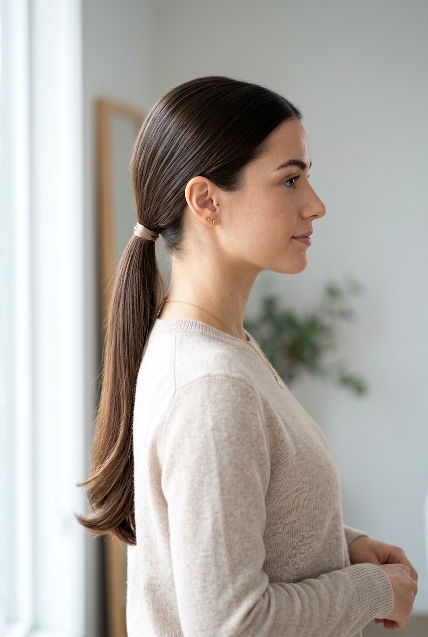 Soft Low Ponytail For Straight Hair - 20 soft low ponytail hairstyle - 20 soft low ponytail hairstyle