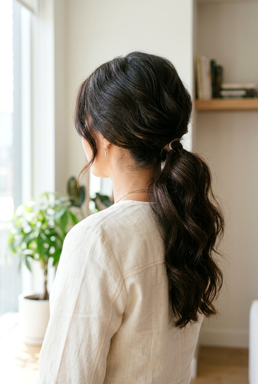 Soft Low Ponytail For Thick Hair - 20 soft low ponytail hairstyle - 20 soft low ponytail hairstyle