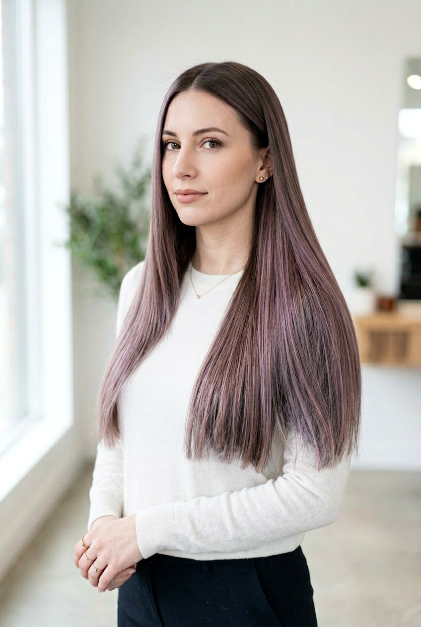 Soft Mauve Balayage On Ash Brunette Hair - 20 mauve balayage on brunette hair - 20 mauve balayage on brunette hair