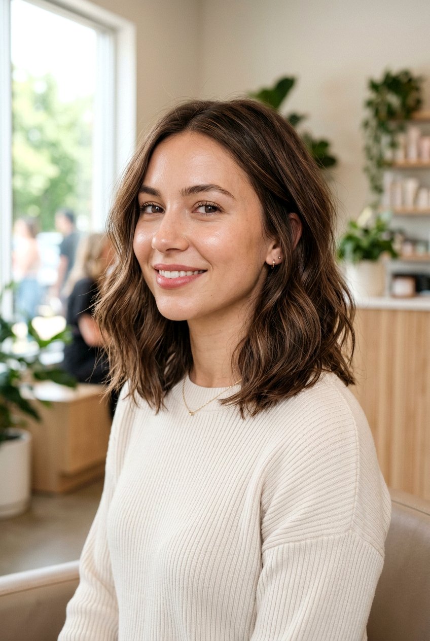 Soft Mocha Brunette Lob Haircut - 20 soft mocha brunette - 20 soft mocha brunette