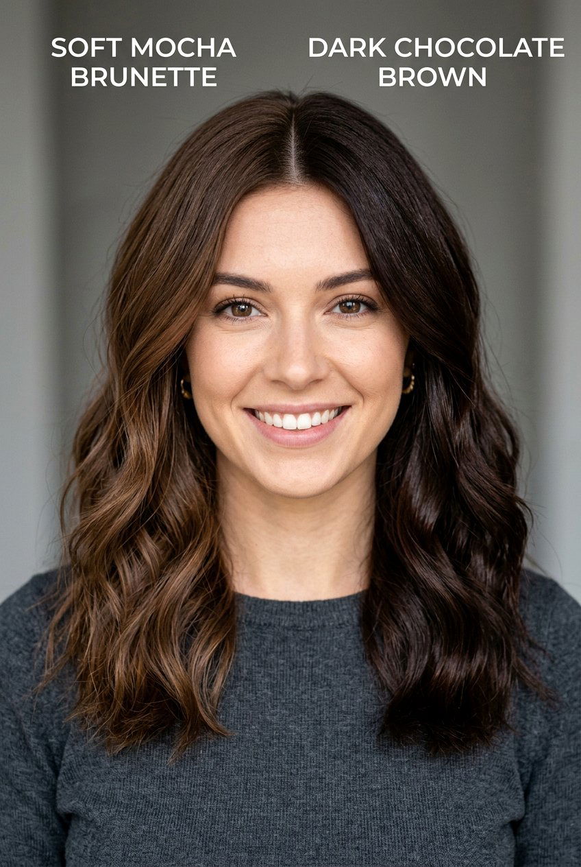 Soft Mocha Brunette Vs Dark Chocolate Brown - 20 soft mocha brunette - 20 soft mocha brunette