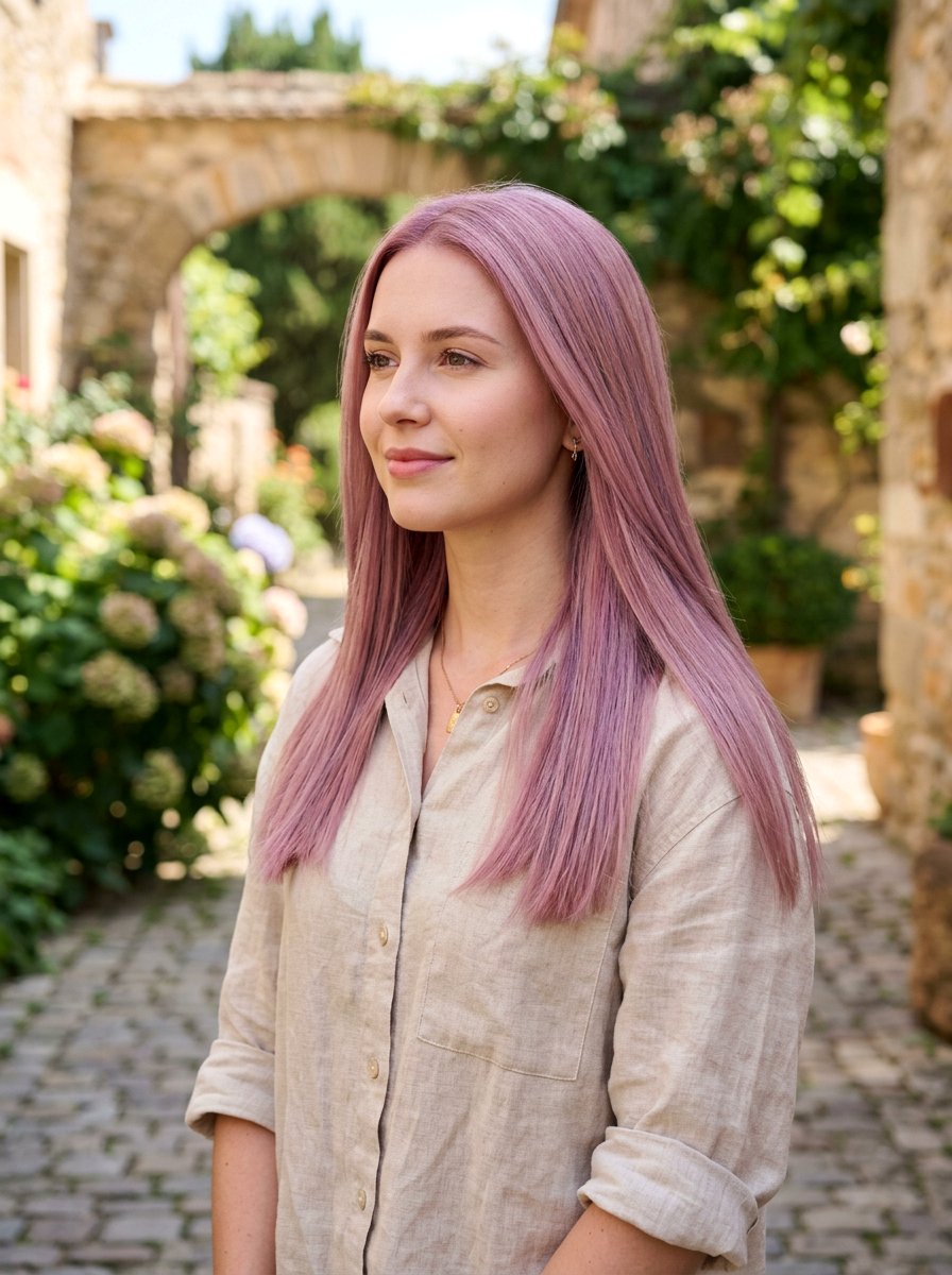 Soft Pastel Mauve Hair - 20 spring pastel hair color ideas - 20 spring pastel hair color ideas