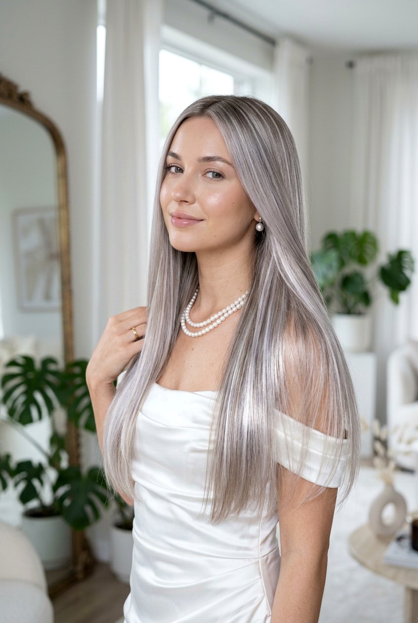 Soft Pearl Balayage - 20 balayage for women with naturally gray hair - 20 balayage for women with naturally gray hair