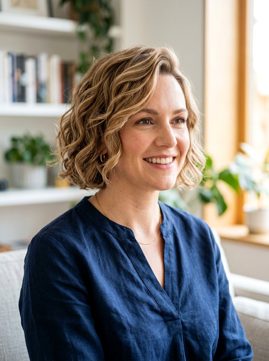 Soft Perm On Short Bob With Side Part - 20 soft perm for short hair - 20 soft perm for short hair