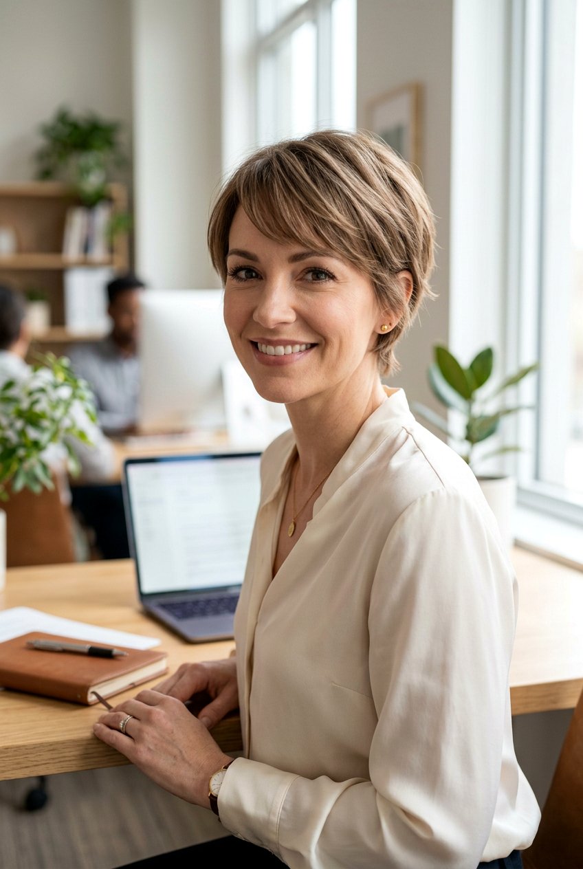 Soft Pixie Bob with Wispy Side Swept Bangs - 20 pixie bob with side swept bangs - 20 pixie bob with side swept bangs