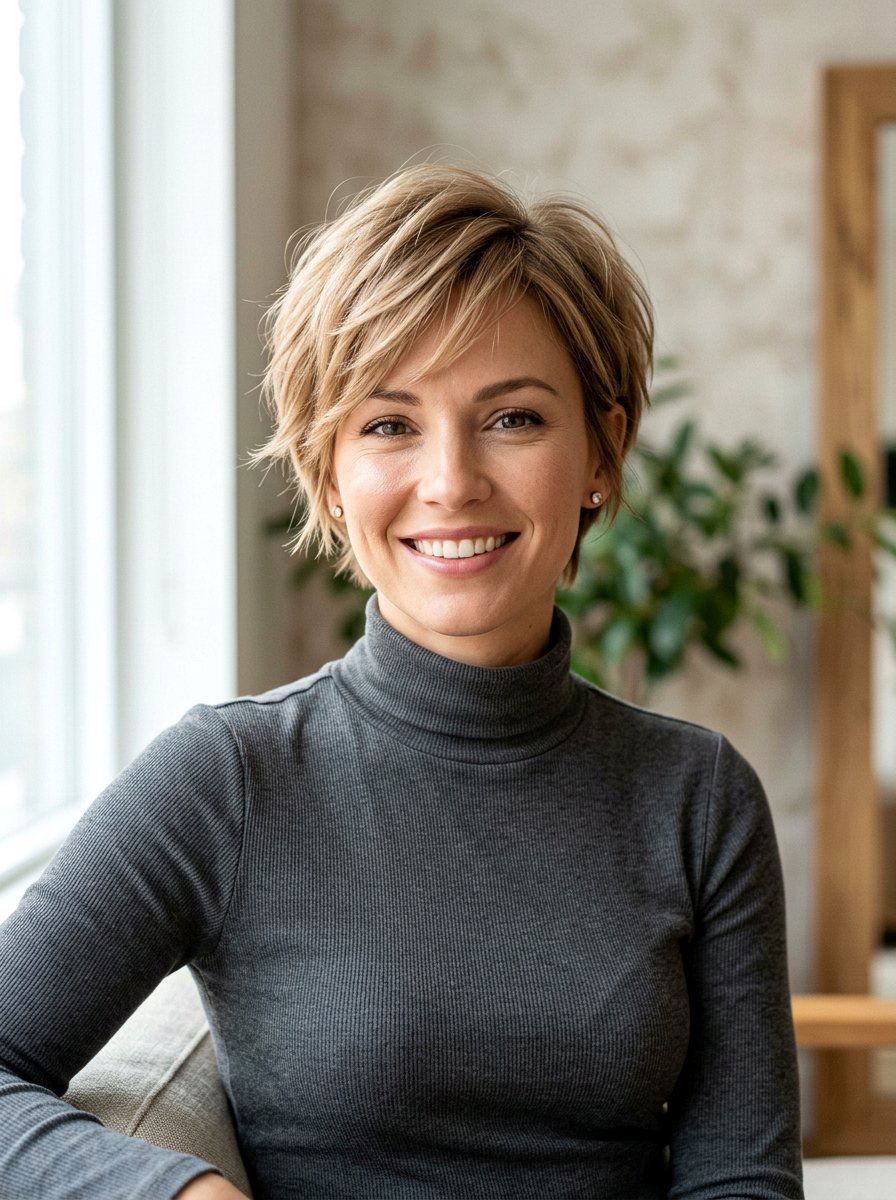 Soft Pixie For Oval Faces - 20 soft feathered pixie for older women - 20 soft feathered pixie for older women