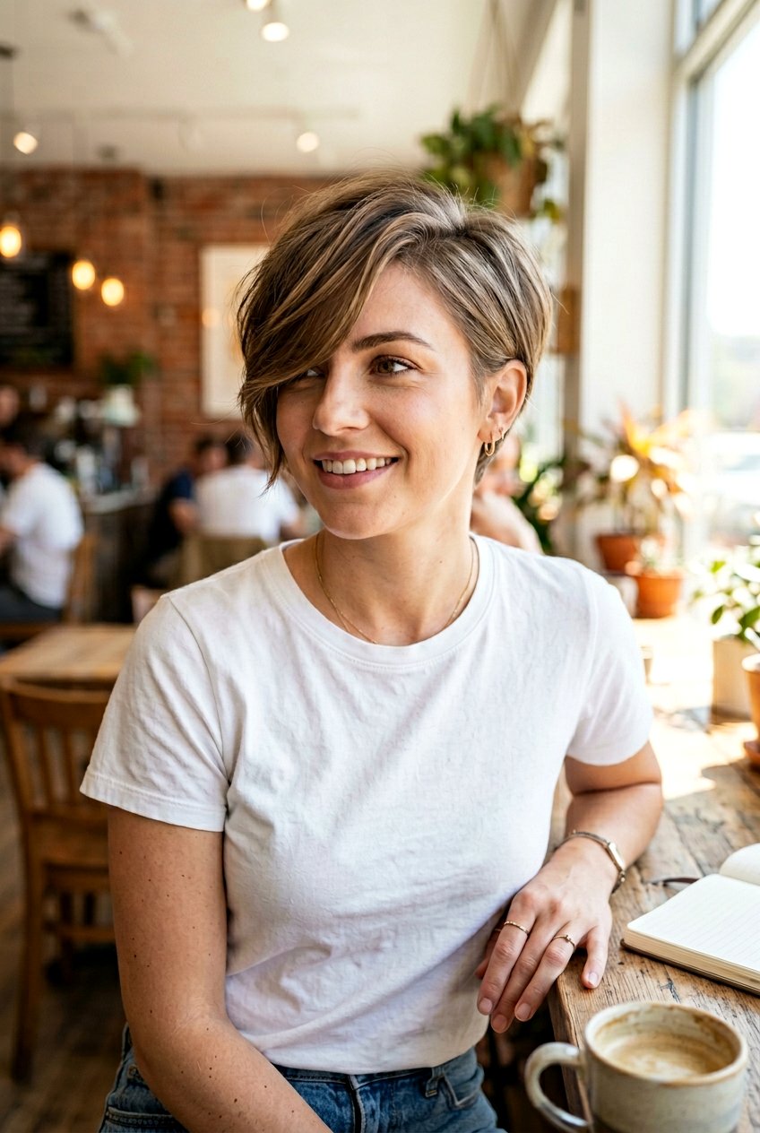 Soft Pixie Haircut With Side Bangs - 20 feminine pixie haircuts - 20 feminine pixie haircuts