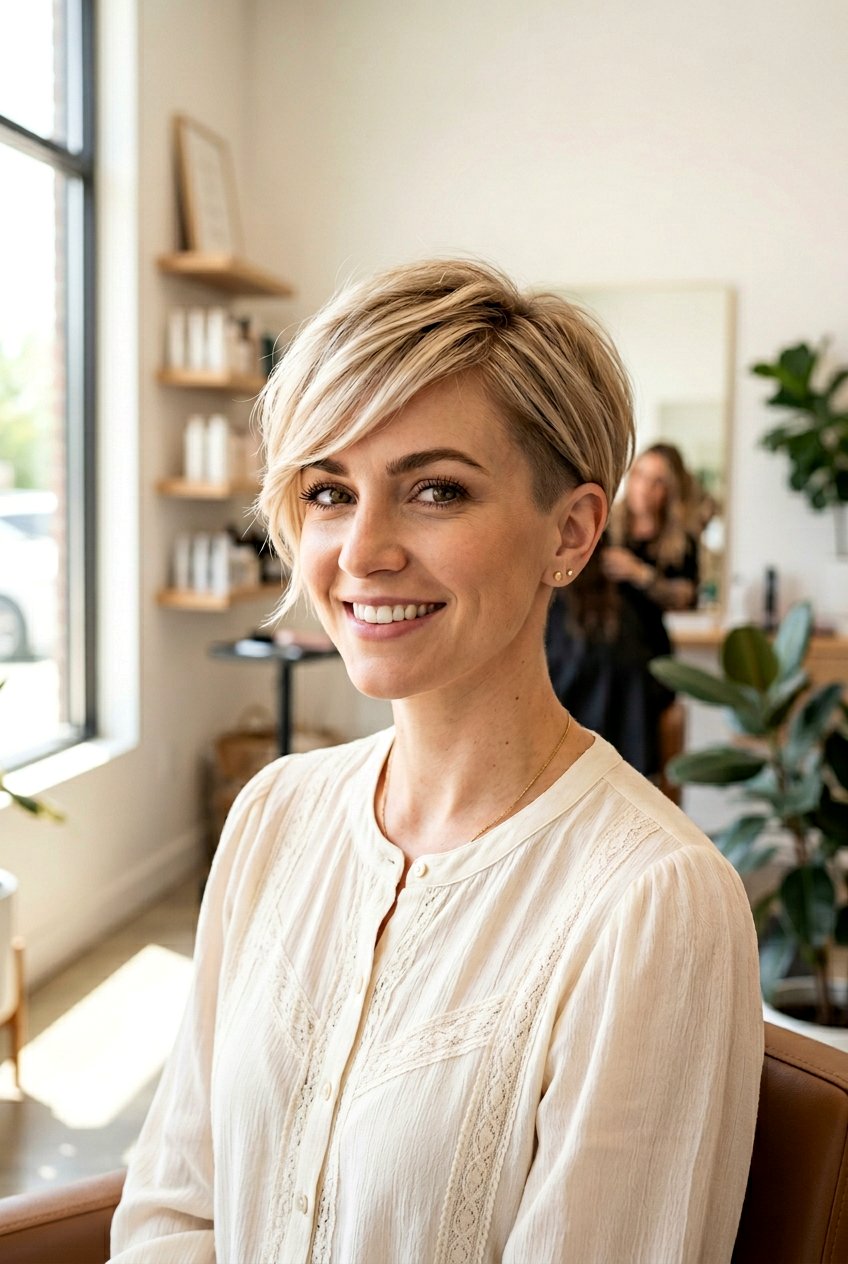 Soft Pixie Haircut with Side Swept Bangs - 20 modern pixie haircut - 20 modern pixie haircut