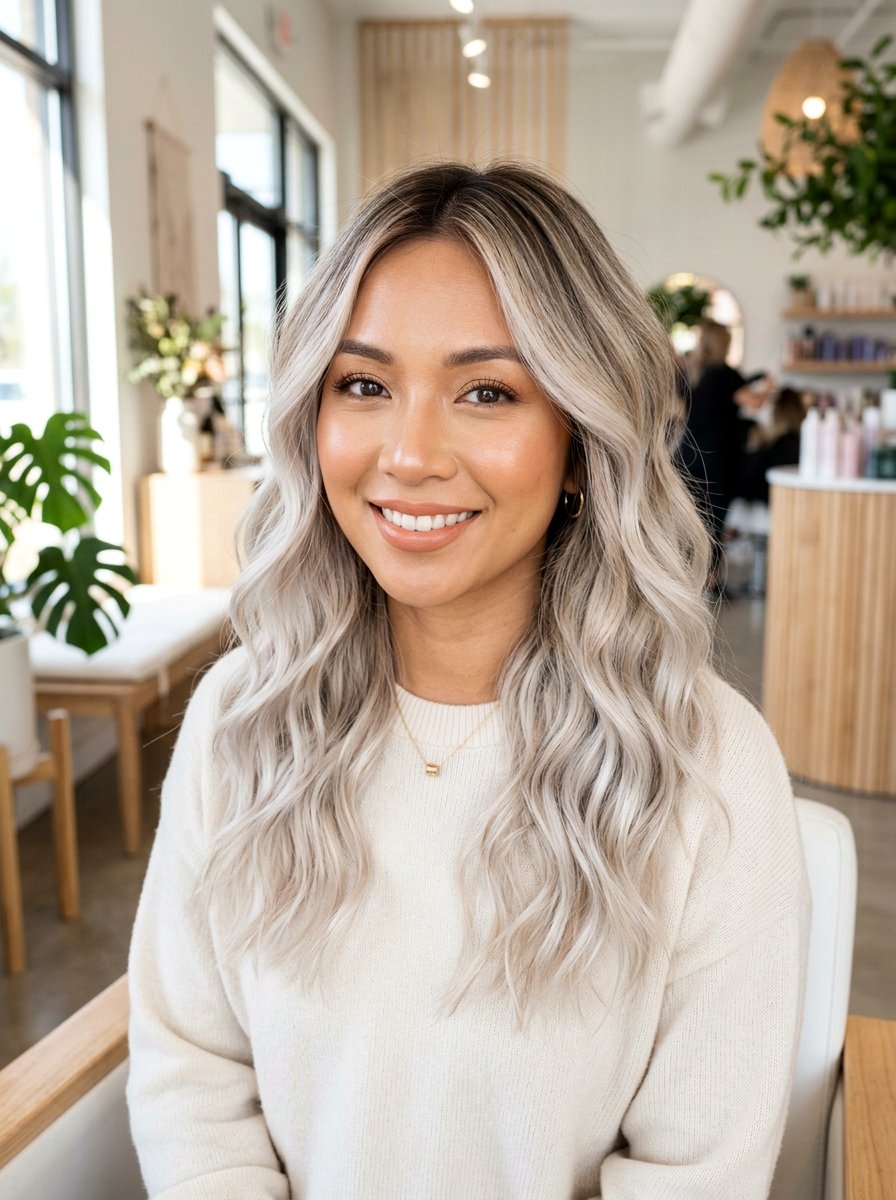 Soft Platinum Balayage For Warm Skin Tones - 20 soft platinum balayage - 20 soft platinum balayage